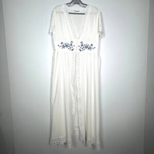 Francesca’s Katrina Embroidered Kimono Sz XL Cottagecore Boho Romantic Feminine